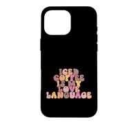 Custodia per iPhone 16 Pro Max Groovy Love Iced Coffee Saying Is My Language Retro