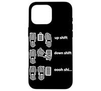 Custodia per iPhone 16 Pro Max Guida manuale Spostamento verso il basso Maiusc Divertente Auto Guy Alla deriva