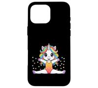 Custodia per iPhone 16 Pro Max Gymnastic Unicorn Cute Rainbow Kawaii Aesthetic Gymnast Girl