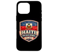 Custodia per iPhone 16 Pro Max Haiti Prima Repubblica Nera dal 1804 Bandiera Haitiana Day Pride