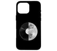 Custodia per iPhone 16 Pro Max Half Moon Vinyl Record Design - Music Lover Lunar Graphic