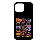 Custodia per iPhone 16 Pro Max Halloween Coffee No Tricks Just Coffee Spooky Humor