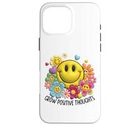 Custodia per iPhone 16 Pro Max Happy Face Flower Garden Grow Positive Smile Retro