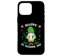 Custodia per iPhone 16 Pro Max Happy St. Patrick's Day Simpatico gnomo con bandiera irlandese cuore
