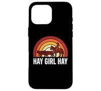 Custodia per iPhone 16 Pro Max Hay Girl Hay Cowgirl Horse Herding Cows Retro