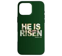 Custodia per iPhone 16 Pro Max He is Risen - Watercolor Passover Easter Cross of Jesus