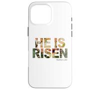 Custodia per iPhone 16 Pro Max He is Risen - Watercolor Passover Easter Cross of Jesus