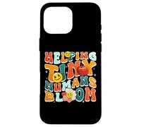 Custodia per iPhone 16 Pro Max Helping Tiny Humans Bloom Retro Colorful Teacher Design