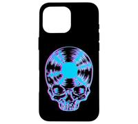 Custodia per iPhone 16 Pro Max House Music Glitch Optical Illusion EDM Rave DJ Skull LP