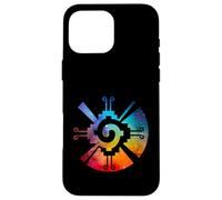 Custodia per iPhone 16 Pro Max Hunab Ku Aztec Maya Galaxy Simbolo