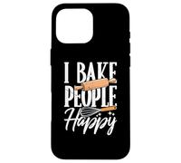 Custodia per iPhone 16 Pro Max I Bake People Happy Lover Kitchen Divertente Baking Pun Bakery