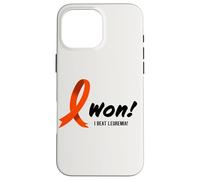Custodia per iPhone 16 Pro Max I Beat LEUKEMIA Graphic, I Won! Orange Ribbon For Survivors
