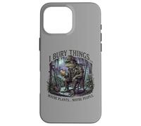 Custodia per iPhone 16 Pro Max I Bury Things Frog Gardener Dark Humor Shovel