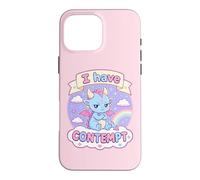 Custodia per iPhone 16 Pro Max I Have Contempt - Simpatico drago kawaii sarcastico, arte dell'umore rosa