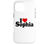 Custodia per iPhone 16 Pro Max I LOVE CUORE SOPHIA NOME SU UN TEE