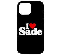 Custodia per iPhone 16 Pro Max I LOVE HEART SADE NOME SU UN TEE