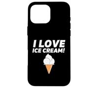 Custodia per iPhone 16 Pro Max I Love Ice Cream Party Outfit Vanilla Soft Serve Gelato Cone
