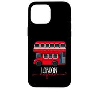 Custodia per iPhone 16 Pro Max I Love London, Cool London UK Red Bus Illustration Graphic