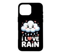 Custodia per iPhone 16 Pro Max I Love Rain Amante Pioggia Accogliente