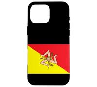 Custodia per iPhone 16 Pro Max I Love Sicily, Sicilian Flag Illustration Graphic Designs