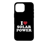 Custodia per iPhone 16 Pro Max I Love Solar Power Energia rinnovabile Ambiente Ecologico