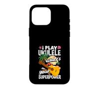 Custodia per iPhone 16 Pro Max I Play Ukulele Qual è il tuo superpotere Musicista amante della musica