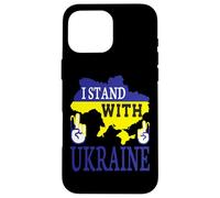 Custodia per iPhone 16 Pro Max I Stand With Ukraine - Love Stop War - Ucraina Mappa