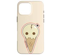 Custodia per iPhone 16 Pro Max Ice Cream Skull Spoopy Kawaii Halloween Design, Cute Spooky