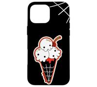 Custodia per iPhone 16 Pro Max Ice Cream Skull Spoopy Yami Kawaii Halloween Design, Spooky