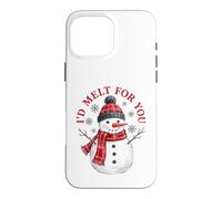Custodia per iPhone 16 Pro Max I'd Melt For You Snowman Winter Holiday Christmas