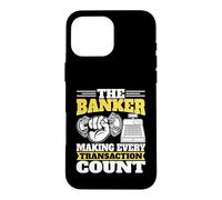 Custodia per iPhone 16 Pro Max Il banchiere che fa ogni transazione contare banchiere