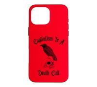Custodia per iPhone 16 Pro Max Il capitalismo è un teschio di corvo della morte Goth Alternative Punk