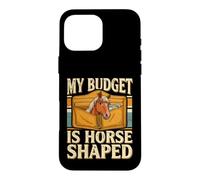 Custodia per iPhone 16 Pro Max Il mio budget è l'umorismo equestre a forma di cavallo