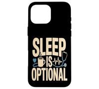Custodia per iPhone 16 Pro Max Il sonno è facoltativo infermiera medico notte turno caffè