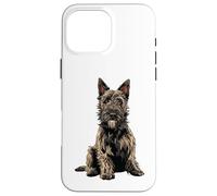 Custodia per iPhone 16 Pro Max Illustrazione del cane Picard Berger grigio