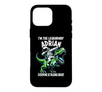 Custodia per iPhone 16 Pro Max I'm The Legendary Adrian Divertente Astronauta Dinosauro Cartone Animato