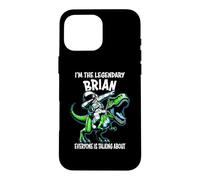 Custodia per iPhone 16 Pro Max I'm The Legendary Brian Divertente Astronauta Dinosauro Cartoon