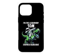 Custodia per iPhone 16 Pro Max I'm The Legendary Tom Divertente Astronauta Dinosauro Cartoon