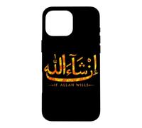 Custodia per iPhone 16 Pro Max In Sha Allah Se Allah vuole Corano Islam Calligrafia Musulmano