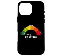 Custodia per iPhone 16 Pro Max Indicatore di cortisolo basso Divertente Biologia Psicologia e benessere