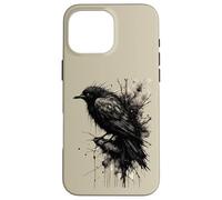Custodia per iPhone 16 Pro Max Inkstorm Crow Silenzio davanti alla caw