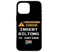 Custodia per iPhone 16 Pro Max Insert Biltong Retro Funny Error South Africa Braai Dad Joke