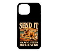 Custodia per iPhone 16 Pro Max Invialo Il mio cane non esita mai Golden Retriever