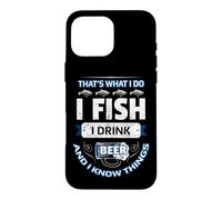 Custodia per iPhone 16 Pro Max Io Pesco, Bevo Birra e So Cose Divertenti Pescando Vintage