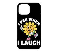 Custodia per iPhone 16 Pro Max Io pipì quando rido fiore giallo pipì scherzo umorismo
