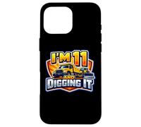 Custodia per iPhone 16 Pro Max Io sono 11 E Digging It Boys 11 ° compleanno camion da costruzione