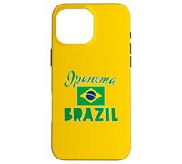 Custodia per iPhone 16 Pro Max Ipanema Beach Rio con bandiera del Brasile