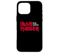 Custodia per iPhone 16 Pro Max Iron Maiden Logos On Black