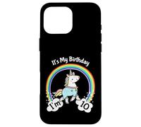 Custodia per iPhone 16 Pro Max It's My 10th Birthday Cute Unicorn 10 Year Old Girls