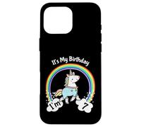 Custodia per iPhone 16 Pro Max It's My 7th Cute Unicorn 7 Year Old Girls
